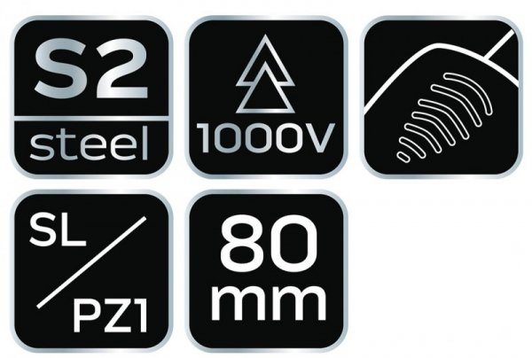 Wkrętak plus-minus 1000V, SL/PZ1 x 80mm