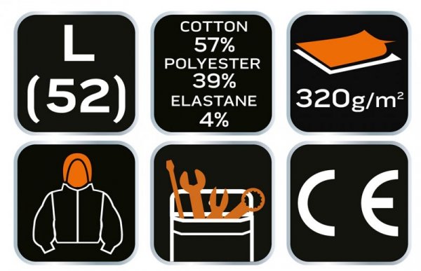 Bluza rozpinana z kapturem COMFORT, szara, rozmiar L