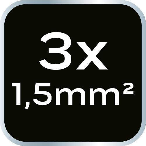 Przedłużacz listwowy 1.5m, 3x1.5mm2, 4G, czarny, ON/OFF