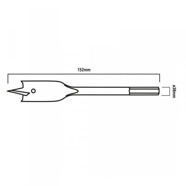 Wiertło do drewna łopatkowe, 38 x 152 mm
