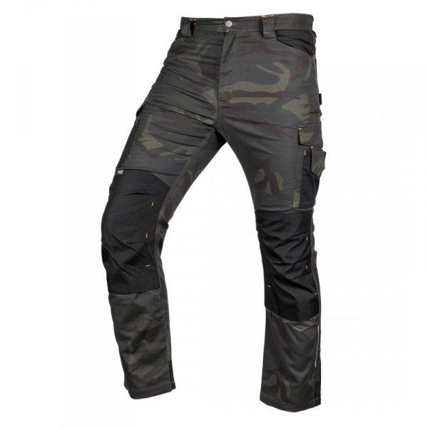 Spodnie robocze Mix&Match, Canvas, wzmocnienia z Cordury, zielone moro, rozmiar XXL