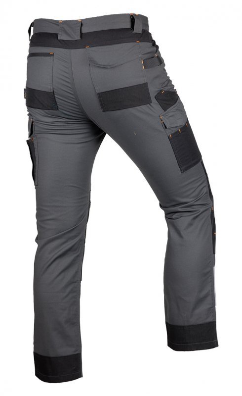 Spodnie robocze Mix&Match, Canvas, wzmocnienia z Cordury, szaro-czarne, rozmiar S