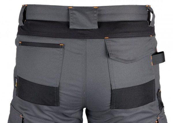 Spodnie robocze Mix&Match, Canvas, wzmocnienia z Cordury, szaro-czarne, rozmiar XXL