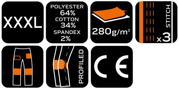Spodnie robocze Mix&Match, szaro-czarne, rozmiar XXXL