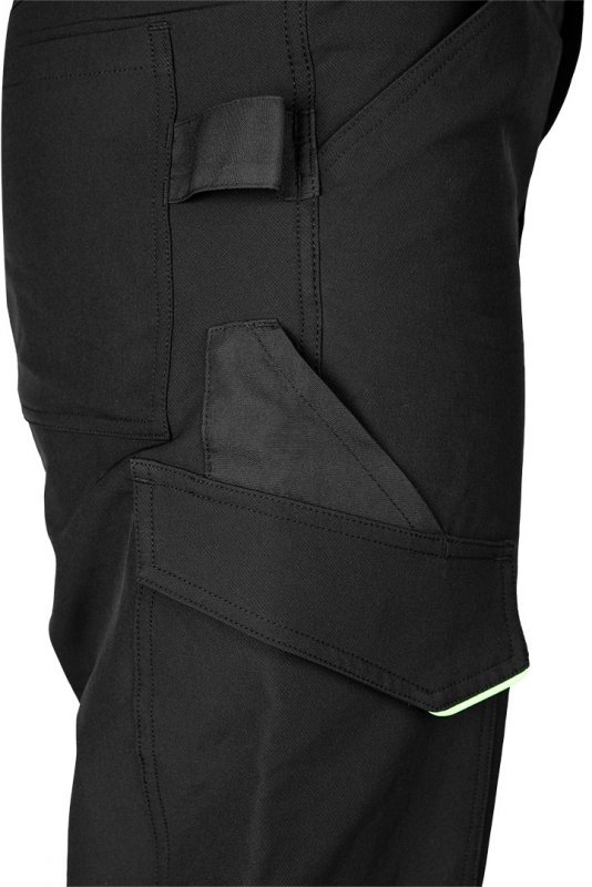 Spodnie robocze Mix&Match, 4 way stretch, czarno-zielone, rozmiar XS