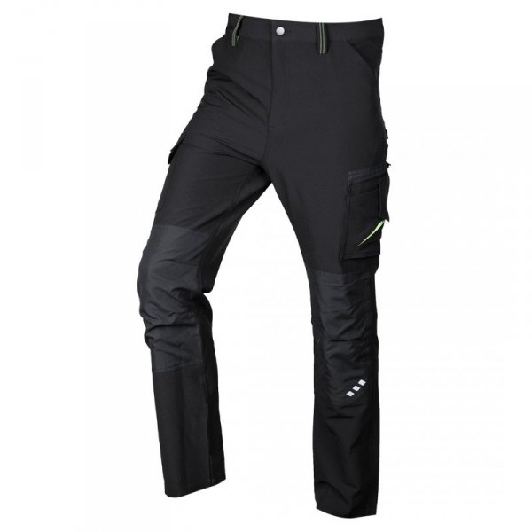 Spodnie robocze Mix&Match, 4 way stretch, czarno-zielone, rozmiar L