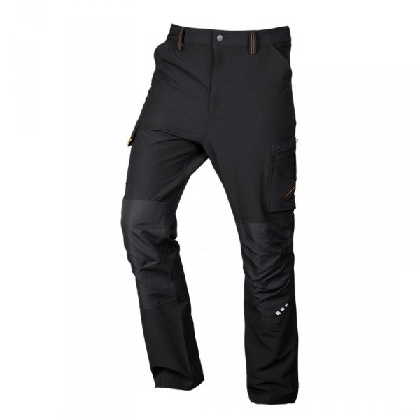 Spodnie robocze Mix&Match, 4 way stretch, czarno-pomarańczowe, rozmiar XL