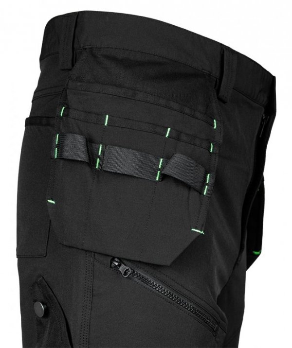 Spodnie robocze Mix&Match, 4 way stretch, z kaburami, Cordura, czarne, rozmiar XXXL