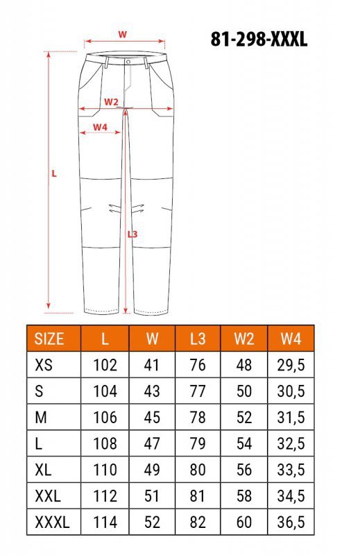 Spodnie robocze Mix&Match, stretch, brązowe, rozmiar XXXL