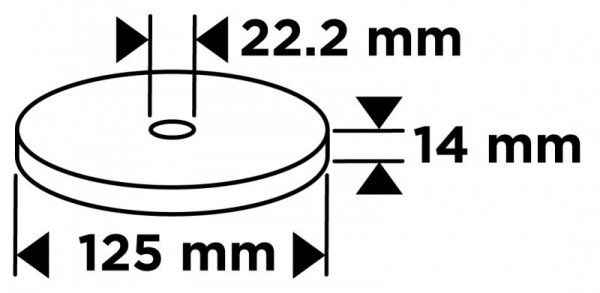 Włóknina ścierna 125 x 14 x 22,2 mm