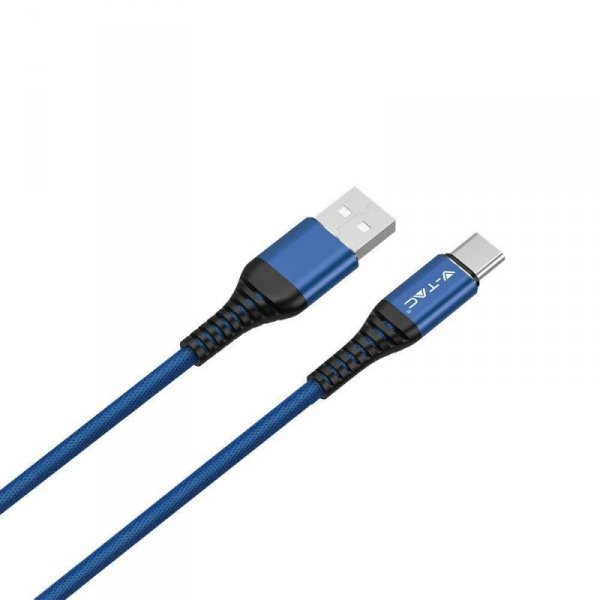Przewód USB V-TAC Typ C 1M Niebieski Seria Złota VT-5352