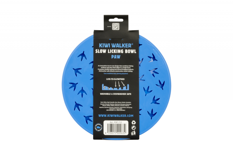 Kiwi Walker Slow Licking Bowl Paw Maxi – miska spowalniająca jedzenie i lizanie dla psa i kota niebieska