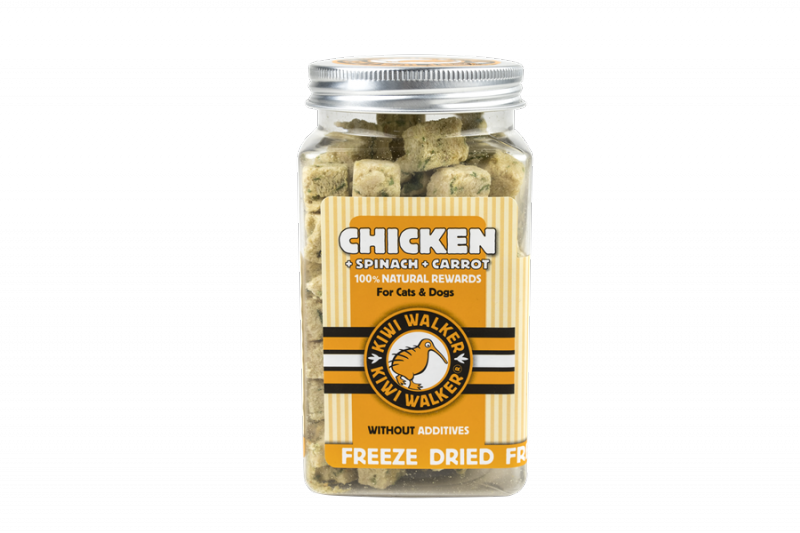 Kiwi Walker 100% KURCZAK + SZPINAK + MARCHEWKA liofilizowane smaczki 65g