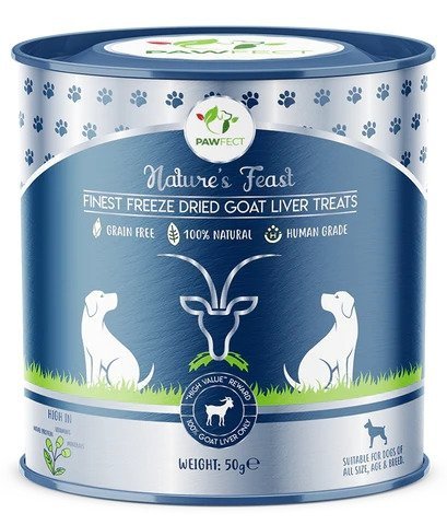 PAWFECT Nature's Feast DOG 100% Goat Liver Liofilizowane przysmaki dla psa WĄTRÓBKA z KOZY 50g