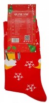 Skarpetki bawełniane, motyw świąteczny. Mikołaj i piwo :) Wykonane w rozmiarze 39-42 firmy Aura.Via