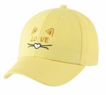 Żółta czapka dziecięca z haftem kotka LOVE Be Snazzy 100% bawełny