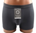 Prążkowane bokserki bambusowe Aura.Via w kolorze grafitowym, rozmiar 3XL