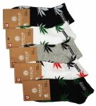Skarpety bawełniane mix 5 par kolorowe z liściem marihuany 39-42 Aura.via 