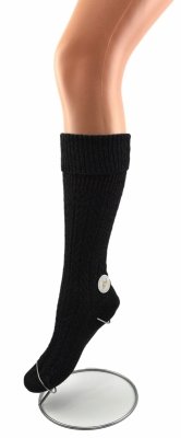 Ciepłe damskie podkolanówki z wełny alpaki w eleganckim grafitowym kolorze 38-41 