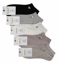 Krótkie skarpetki stopki z haftowanym misiem – zestaw 5 par 38-41 AuraVia 