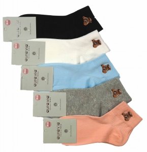 Skarpetki bawełna haft misia 5 par 38-41 Aura.via