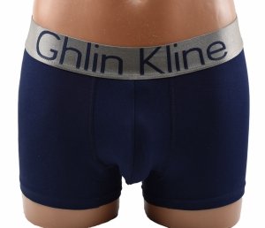 Niebieskie bokserki męskie Aura.Via Ghlin Kline–złota gumka, bawełna, rozmiar L