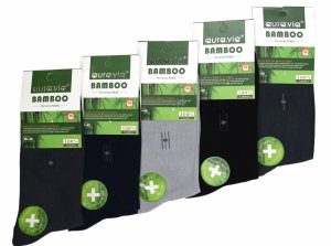 Komfortowe skarpety z bambusa–elegancki haft, stonowane kolory 5 par 39-42