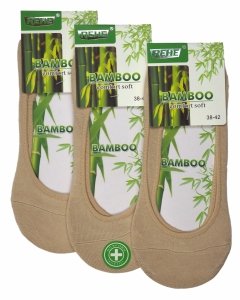 3 Pary Skarpet Balerinek Damskich z Włókna Bambusowego REHE 38-42