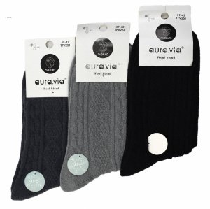 Zimowe skarpety THERMO z alpaką – gruby 3-pak z ozdobnym oplotem 39-42