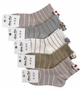 Bawełniane skarpetki dziewczęce z uszkami – słodki hit! 5 par 24-27 