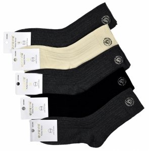 Damskie kolorowe skarpetki AuraVia–prążkowane z subtelnym haftem 38-41