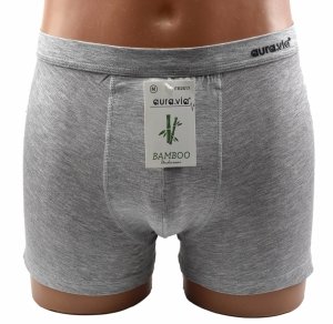 Jasnoszare bambusowe bokserki męskie Aura.Via – naturalna świeżość i styl, rozmiar XL