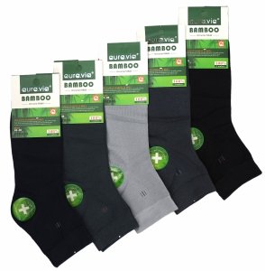 Skarpety za kostkę, włokno bambusowe mix 5 par r 39-42 AuraVia