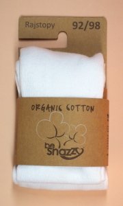 Rajstopy dziecięce BeSnazzy z bawełny organicznej – białe 92/98
