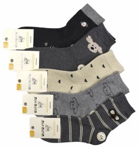 Zestaw 5 par damskich skarpet z wełny alpaki i uroczymi wzorami 35-38