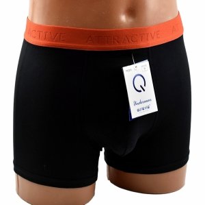 Czarne bokserki męskie Aura.Via ATTRACTIVE – bawełniane, wygodne, rozmiar 3XL