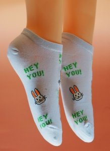 Bawełniane stopki Auravia „HEY YOU!” niebieskie, 38-41