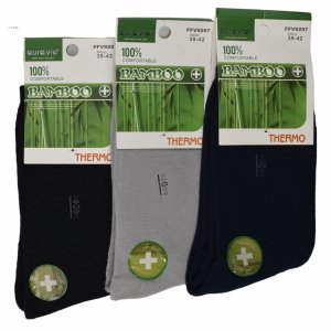 Bambusowe skarpety męskie THERMO–3-pak miękkości i świeżości Rozmiar 39-42
