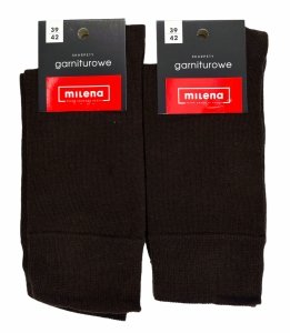 Skarpety garniturowe Milena brązowe 39–42 – elegancja i wygoda