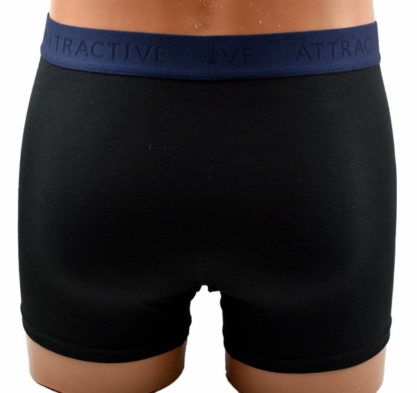 Bawełniane bokserki Aura.Via ATTRACTIVE – czarne z niebieskim pasem, L