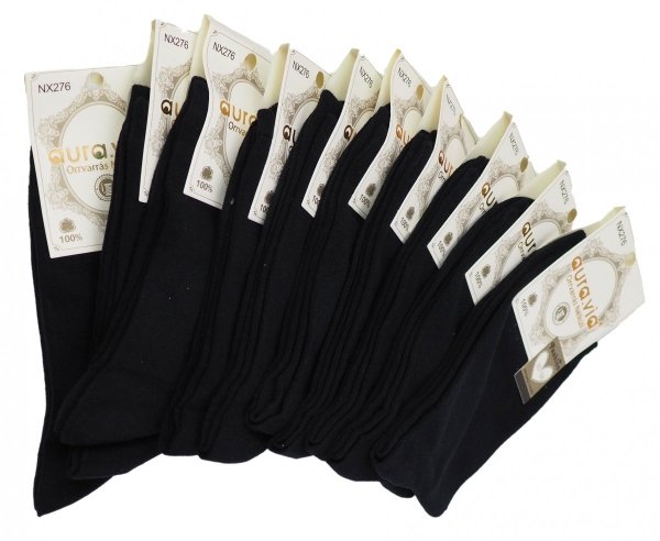 Uniwesalne skarpetki klasyczne, wykonane z wosokiej jakości bawełny. Zestaw 10 par w rozmiarze 35-38 firmy Aura.via. Model NX276.