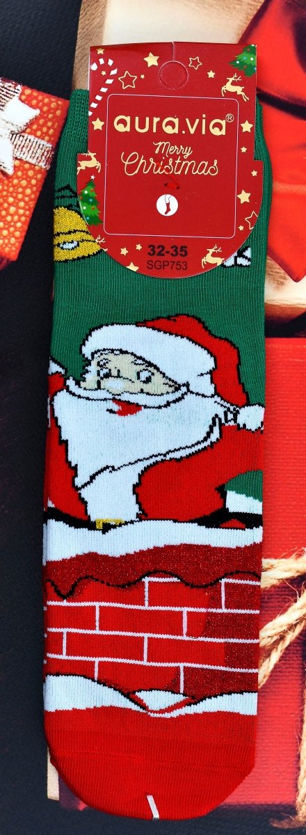 Świąteczne skarpety Aura.Via z brokatem–wyjątkowy blask na zimę 32-35