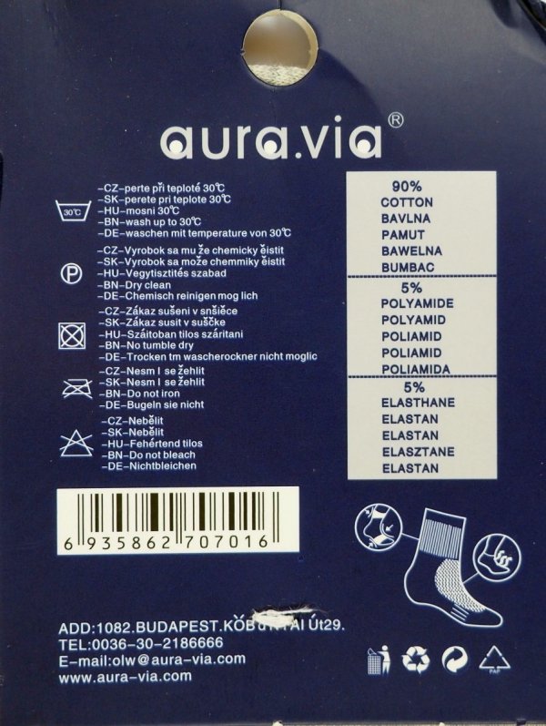 Metka. Skarpety,stopki bawełna zest 5 par r 39-42 AuraVia