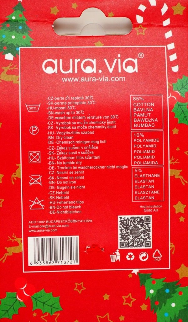 Metka. Skarpetki bawełniane, motyw świąteczny. Mikołaj i piwo :) Wykonane w rozmiarze 39-42 firmy Aura.Via