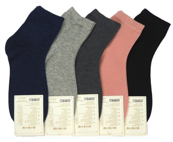 Skarpetki bawełniane w pastelowych kolorach, zestaw 5 par. Wykonane w rozmiarze 38-41 Aura.via. Model NZ088.