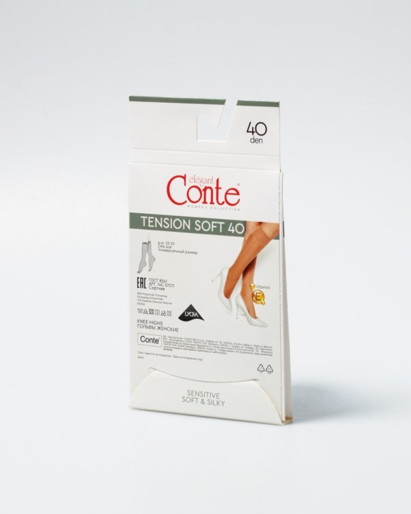 Eleganckie podkolanówki damskie Conte Tension Soft 40 DEN z witaminą E