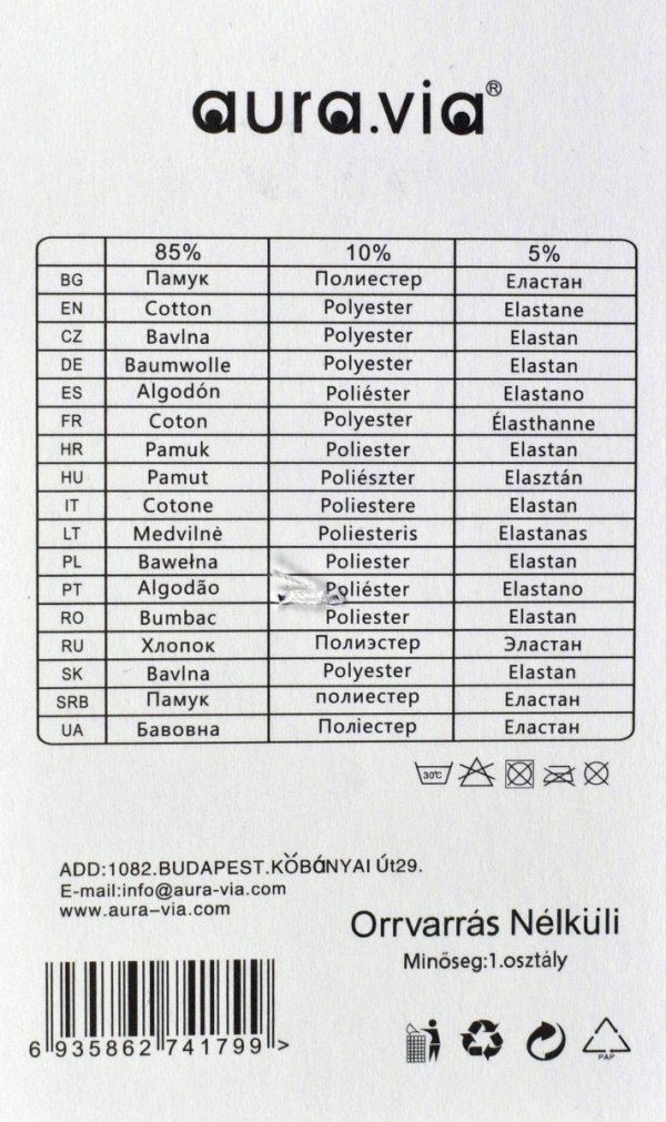 85% bawełna | 10% poliester | 5% elasta