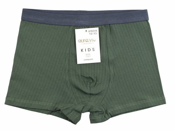 Chłopięce bokserki Aura.Via KIDS zielone–bawełna 95% rozmiar 8-9 lat