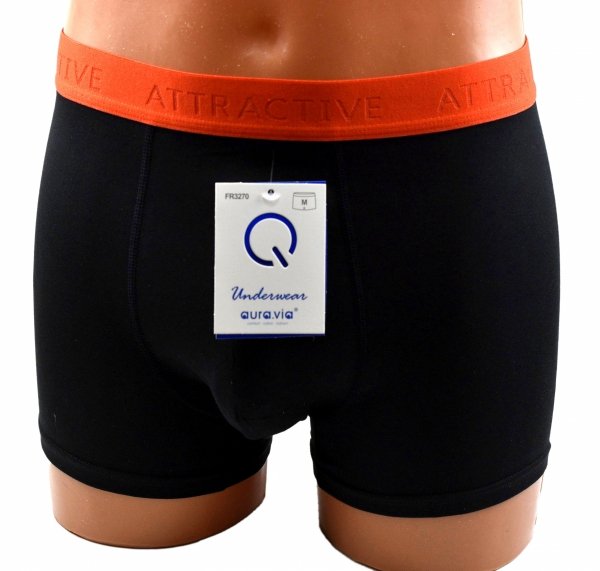 Czarne bokserki męskie Aura.Via ATTRACTIVE – bawełniane, wygodne, rozmiar L