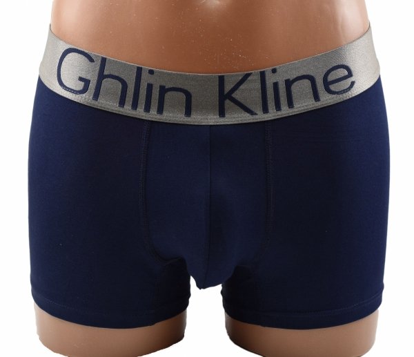 Niebieskie bokserki męskie Aura.Via Ghlin Kline–złota gumka, bawełna, rozmiar L